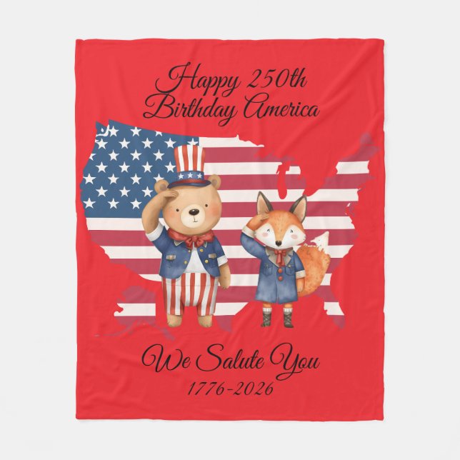 250th Birthday America Fleece Blanket (Front)