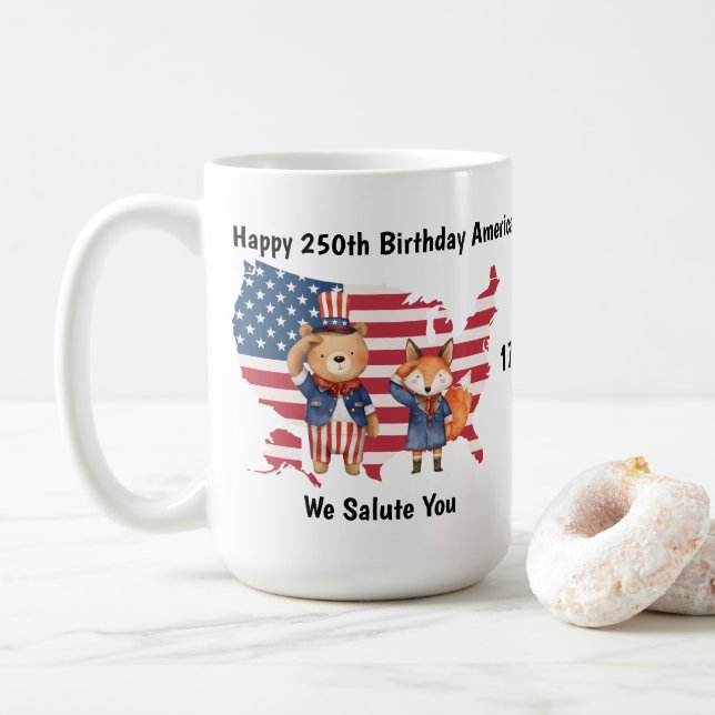 250th Birthday America Mug (With Donut)