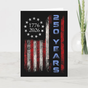 250th Birthday American Flag Eagle Shirt 250 Years Card