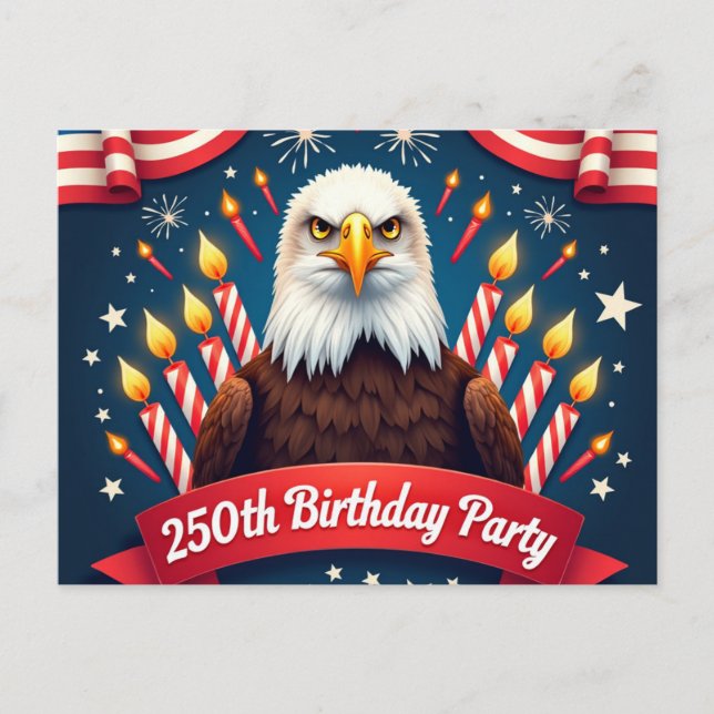 250th birthday invitation postcard (Front)