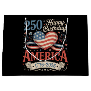 250th Birthday USA 250 Years Large Gift Bag