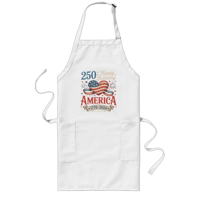  250th Birthday USA 250 Years Long Apron (Front)