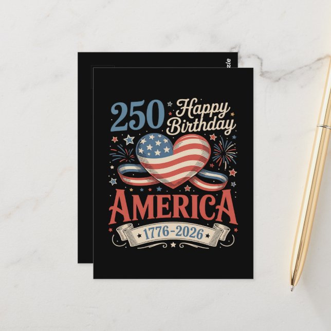  250th Birthday USA 250 Years Postcard (Front/Back In Situ)