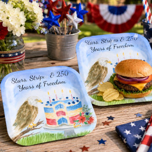 250th Independence Day Bald Eagle Paper Plate