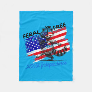 250th Independence Day Feral And Otter Funny Fleece Blanket