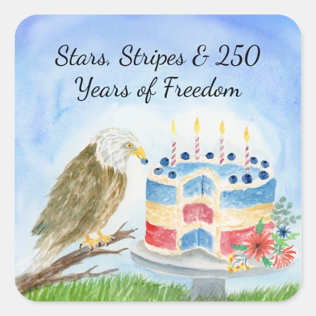 250th Independence Day Square Sticker (Front)