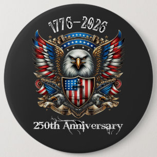 250th USA Anniversary 1776 2026 6 Cm Round Badge