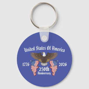 250th USA Anniversary 4th Of July Independence Day Key Ring