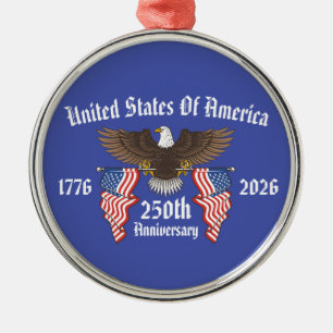 250th USA Anniversary 4th Of July Independence Day Metal Tree Decoration