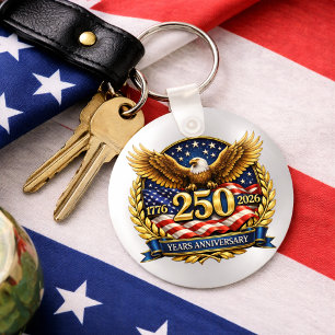 250th USA Anniversary Eagle Emblem  Key Ring