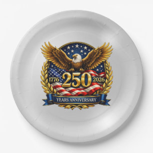 250th USA Anniversary Eagle Emblem  Paper Plate