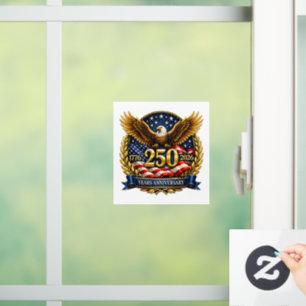 250th USA Anniversary Eagle Emblem Window Cling
