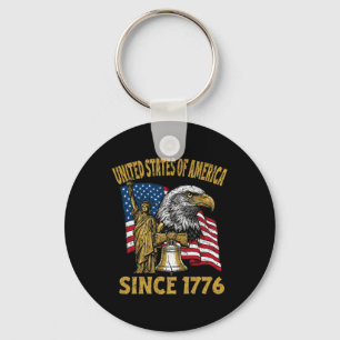 250th Years Liberty Bell Usa American Flag Ld Eagl Key Ring