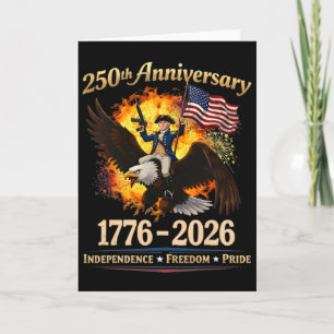250th Yeas 1776 2026 Funny Geogre Washington Ridin Card