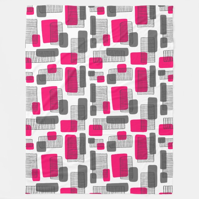 251215 - Neon Red and Grey Fleece Blanket (Front)