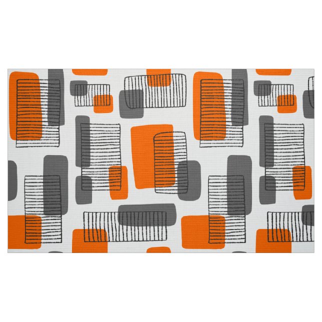 251215 - Orange and Grey Fabric (Fat Quarter)