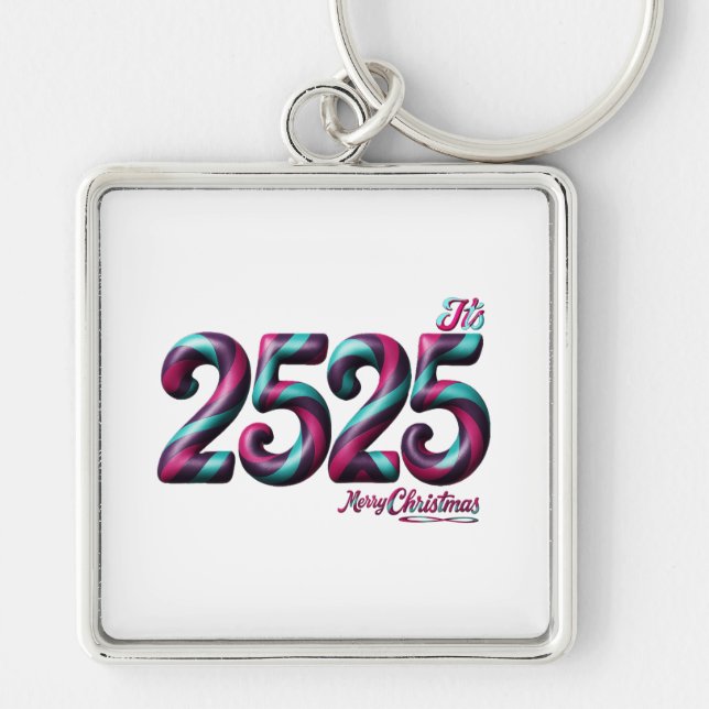 2525 Christmas PREMIUM SQUARE LARGE KEY CHAIN (Front)