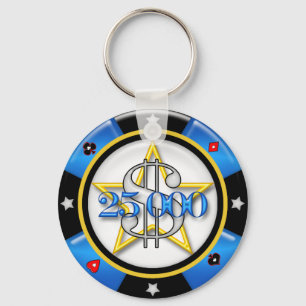 $25,000.00 Poker Casino Gambling Chip Key Ring