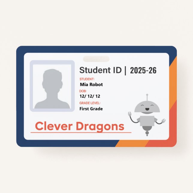 25-26 Clever Dragons Badge ID Badge (Front)