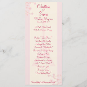 25 4 x 9 Wedding Program Lovers in Paris Programme