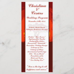 25 4 x 9 Wedding Program Red Sunset in Africa Programme