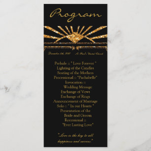 25 4x9 Wedding Program Art Deco Roaring 20s Gatsby Programme
