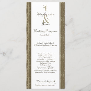 25 4x9 Wedding Program Bamboo Bliss Programme