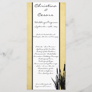 25 4x9 Wedding Program Cattail/Dragonfly Silhouett Programme