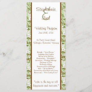 25 4x9 Wedding Program Dogwood Flowers Programme