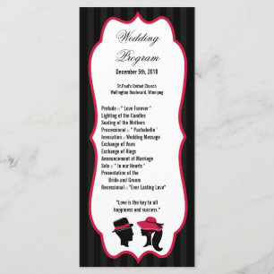 25 4x9 Wedding Program Formal Hats Elegant Retro Programme
