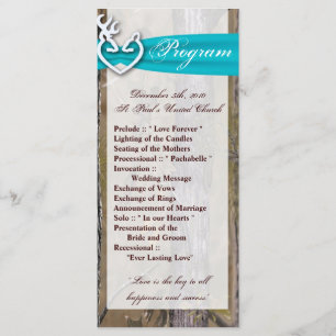 25 4x9 Wedding Program Hunting Deer Doe Buck Camo Programme