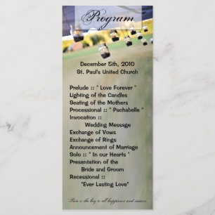 25 4x9 Wedding Program Mason Jar Candle Holders Programme