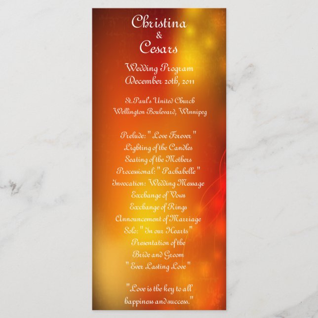 25 4x9 Wedding Program Moroccan Lantern Programme (Front)