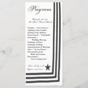 25 4x9 Wedding Program Navy Summer Dress Whites Un Programme