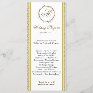 25 4x9 Wedding Program Sandy Beach Programme