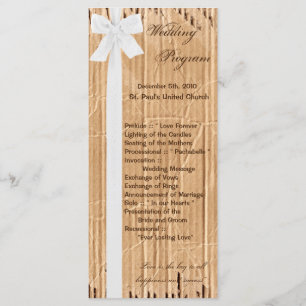 25 4x9 Wedding Program Torn Cardboard Moving Box Programme