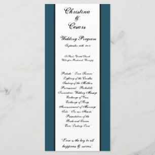 25 4x9 Wedding Program Western Blue Cowboy Boots s Programme