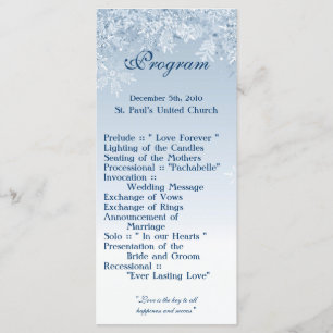 25 4x9 Wedding Program Winter Wonderland Trees Cry Programme