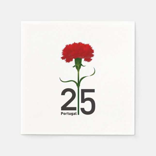 25 April, the Carnation Revolution, Portugal Napkin (Front)