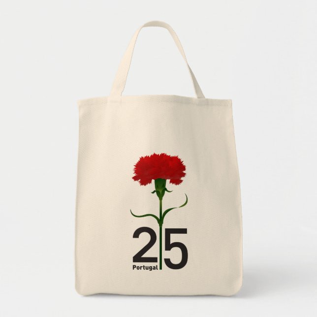25 April, the Carnation Revolution, Portugal Tote Bag (Front)