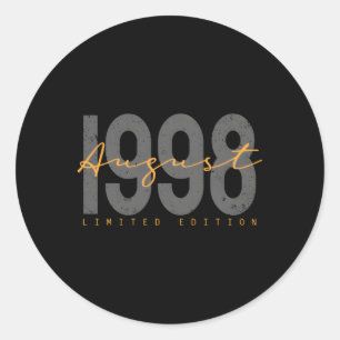 25 August 1998 25Th Decoration Classic Round Sticker