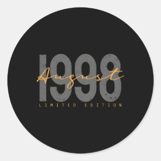 25 August 1998 25Th Decoration Classic Round Sticker