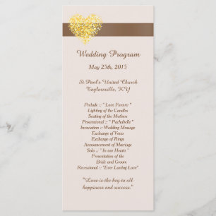 25 Autumn Hearts Wedding Programs Programme