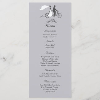 25 Bicycle for Two Wedding Reception Menu Cards