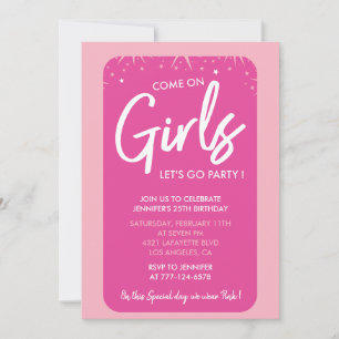 25 birthday invitation typography pretty pink