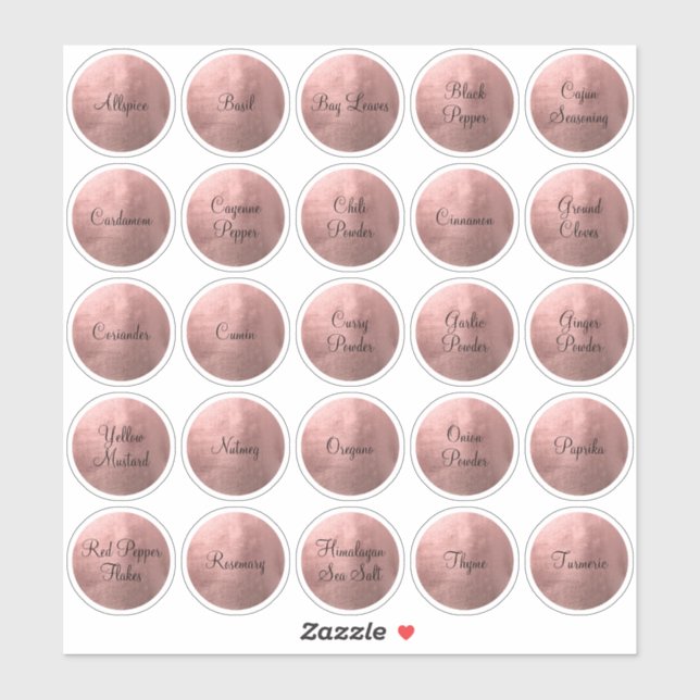 25 Black and Rose Gold Circle Spice (Sheet)