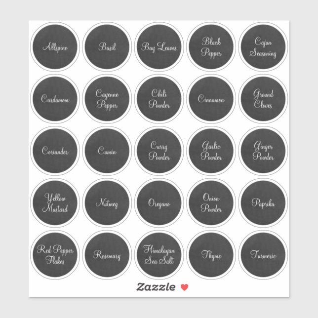 25 Black and White Circle Spice (Sheet)