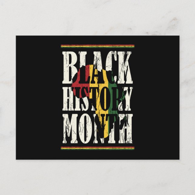 25 Black History Month African Pride Apparel Gift Announcement Postcard (Front)