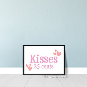 25 cent Kisses Valentine's Day Home Decor Sign