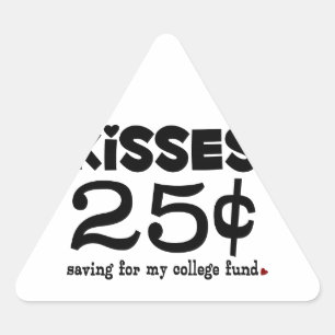 25 Cents Kisses Triangle Sticker
